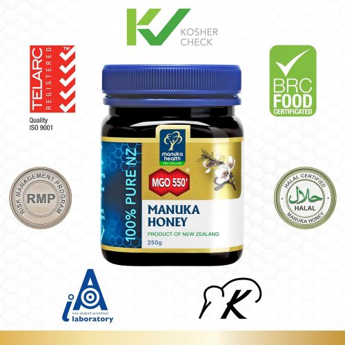  Manuka Health - MGO 550+ Manuka Honey, 100% Pure New Zealand Honey, 8.8 oz (250 g)