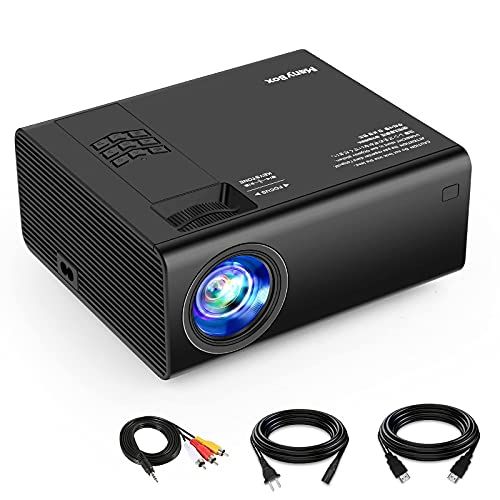  ManyBox Mini Projector, 4500 LUX Portable Video Projector with 45000 Hrs LED Lamp Life, Full HD 1080P Supported, Compatible with TV PS4, HDMI, VGA, TF, AV and USB-2020 Upgraded Ver