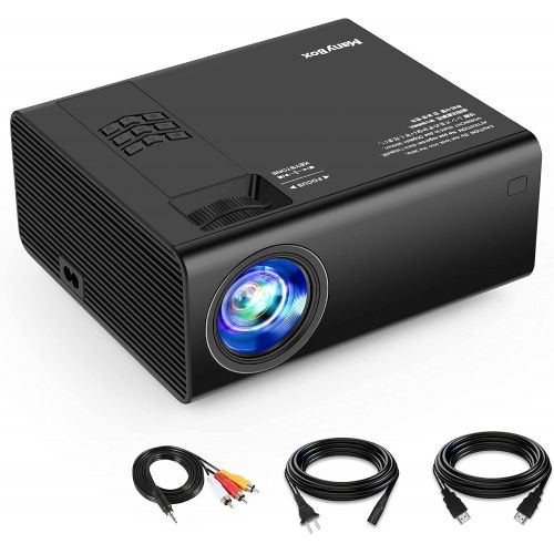  ManyBox Mini Projector, 4500 LUX Portable Video Projector with 45000 Hrs LED Lamp Life, Full HD 1080P Supported, Compatible with TV PS4, HDMI, VGA, TF, AV and USB-2020 Upgraded Ver
