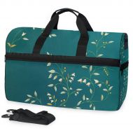 Maolong Vintage Floral Pattern Travel Duffel Bag for Men Women Large Weekender Bag Carry-on Luggage Tote Overnight Bag