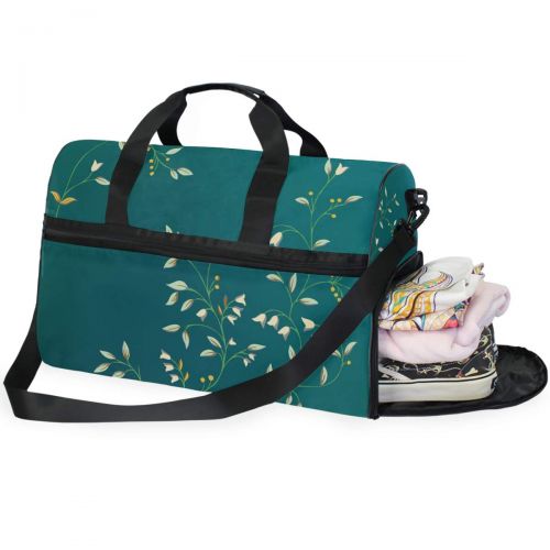  Maolong Vintage Floral Pattern Travel Duffel Bag for Men Women Large Weekender Bag Carry-on Luggage Tote Overnight Bag