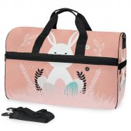 Maolong Vintage Easter Rabbit Travel Duffel Bag for Men Women Large Weekender Bag Carry-on Luggage Tote Overnight Bag