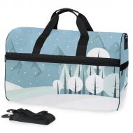 Maolong Snowing Forest Peak Travel Duffel Bag for Men Women Large Weekender Bag Carry-on Luggage Tote Overnight Bag