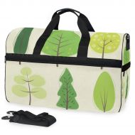Maolong Painted Green Tree Travel Duffel Bag for Men Women Large Weekender Bag Carry-on Luggage Tote Overnight Bag
