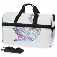 Maolong Painted Watercolor Swan Travel Duffel Bag for Men Women Large Weekender Bag Carry-on Luggage Tote Overnight Bag