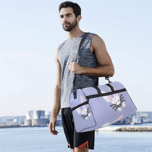  Maolong Painted Watercolor Swan Travel Duffel Bag for Men Women Large Weekender Bag Carry-on Luggage Tote Overnight Bag