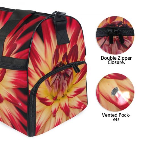  Maolong Blooming Flower Travel Duffel Bag for Men Women Large Weekender Bag Carry-on Luggage Tote Overnight Bag