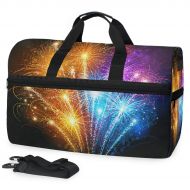 Maolong Colorful Beauty Fireworks Travel Duffel Bag for Men Women Large Weekender Bag Carry-on Luggage Tote Overnight Bag