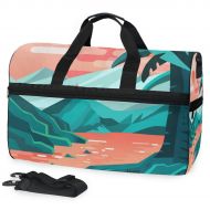 Maolong Mountain Rivers Forest Scenery Travel Duffel Bag for Men Women Large Weekender Bag Carry-on Luggage Tote Overnight Bag