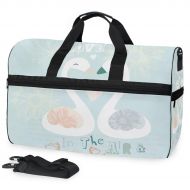 Maolong Cute Cartoon Swan Travel Duffel Bag for Men Women Large Weekender Bag Carry-on Luggage Tote Overnight Bag