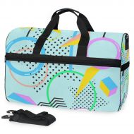 Maolong Cute Painted Geometric Solid Travel Duffel Bag for Men Women Large Weekender Bag Carry-on Luggage Tote Overnight Bag