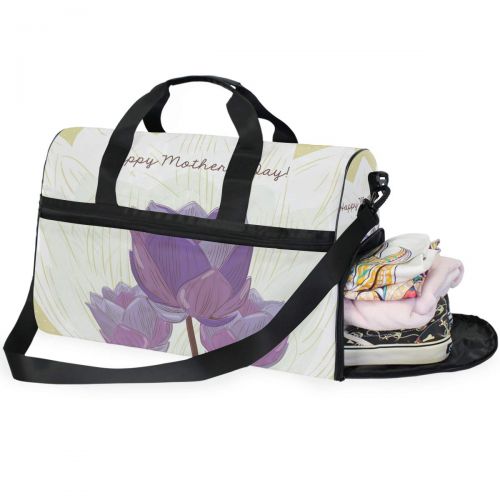  Maolong Beauty Mothers Day Flowers Travel Duffel Bag for Men Women Large Weekender Bag Carry-on Luggage Tote Overnight Bag