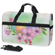 Maolong Watercolor Easter Wreath Eggs Travel Duffel Bag for Men Women Large Weekender Bag Carry-on Luggage Tote Overnight Bag