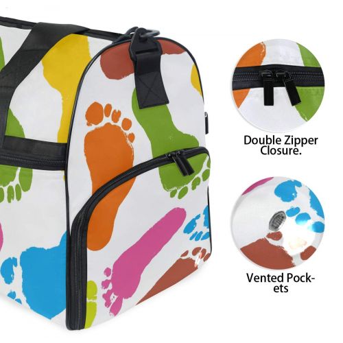  Maolong Colorful Cute Paw Travel Duffel Bag for Men Women Large Weekender Bag Carry-on Luggage Tote Overnight Bag