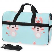 Maolong Cute Cartoon Rabbit Travel Duffel Bag for Men Women Large Weekender Bag Carry-on Luggage Tote Overnight Bag