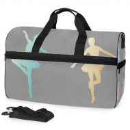 Maolong Elegant Dancer Silhouette Travel Duffel Bag for Men Women Large Weekender Bag Carry-on Luggage Tote Overnight Bag