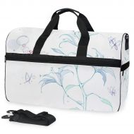 Maolong Simple Ink Lily Pattern Travel Duffel Bag for Men Women Large Weekender Bag Carry-on Luggage Tote Overnight Bag