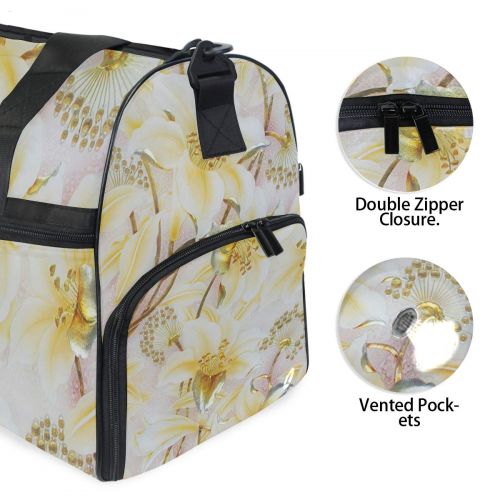  Maolong Painted Tree Yellow Leaves Travel Duffel Bag for Men Women Large Weekender Bag Carry-on Luggage Tote Overnight Bag