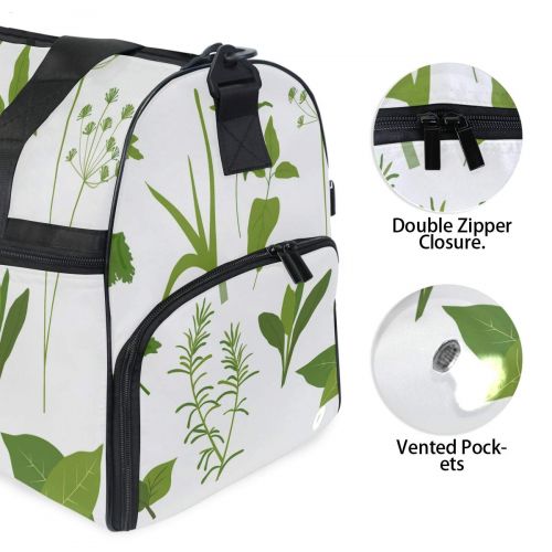  Maolong Rainforest Leaves Flower Travel Duffel Bag for Men Women Large Weekender Bag Carry-on Luggage Tote Overnight Bag