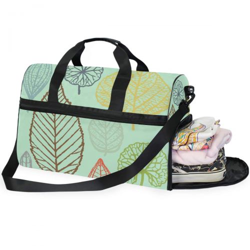  Maolong Rainforest Leaves Flower Travel Duffel Bag for Men Women Large Weekender Bag Carry-on Luggage Tote Overnight Bag