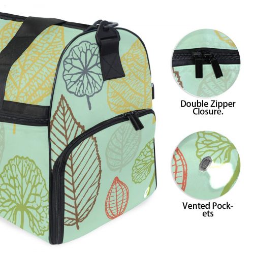  Maolong Rainforest Leaves Flower Travel Duffel Bag for Men Women Large Weekender Bag Carry-on Luggage Tote Overnight Bag