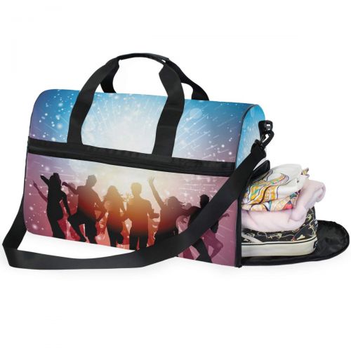  Maolong Starry Dancer Silhouette Travel Duffel Bag for Men Women Large Weekender Bag Carry-on Luggage Tote Overnight Bag