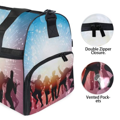  Maolong Starry Dancer Silhouette Travel Duffel Bag for Men Women Large Weekender Bag Carry-on Luggage Tote Overnight Bag