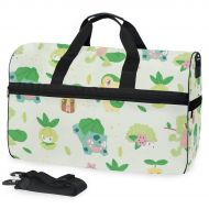 Maolong Cute Monster Elf Pattern Travel Duffel Bag for Men Women Large Weekender Bag Carry-on Luggage Tote Overnight Bag