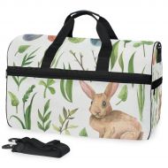 Maolong Easter Bunny Egg Leaves Travel Duffel Bag for Men Women Large Weekender Bag Carry-on Luggage Tote Overnight Bag