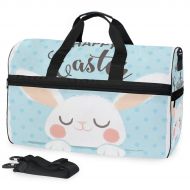 Maolong Cute Easter Bunny Pattern Travel Duffel Bag for Men Women Large Weekender Bag Carry-on Luggage Tote Overnight Bag