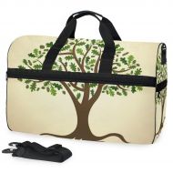 Maolong Green Leaves Tree Travel Duffel Bag for Men Women Large Weekender Bag Carry-on Luggage Tote Overnight Bag