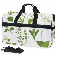 Maolong Herbaceous Green Plant Pattern Travel Duffel Bag for Men Women Large Weekender Bag Carry-on Luggage Tote Overnight Bag