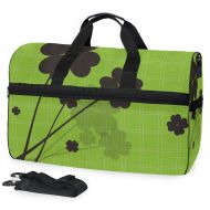 Maolong Lucky Four-Leaf Clover Travel Duffel Bag for Men Women Large Weekender Bag Carry-on Luggage Tote Overnight Bag