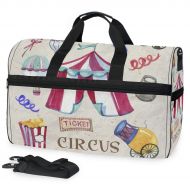 Maolong Circus Ticket Travel Duffel Bag for Men Women Large Weekender Bag Carry-on Luggage Tote Overnight Bag