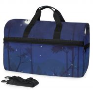 Maolong Night Moon Forest Stars Travel Duffel Bag for Men Women Large Weekender Bag Carry-on Luggage Tote Overnight Bag