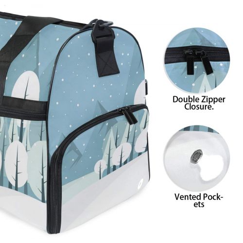  Maolong Night Moon Forest Stars Travel Duffel Bag for Men Women Large Weekender Bag Carry-on Luggage Tote Overnight Bag