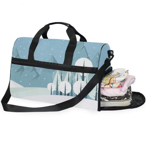  Maolong Night Moon Forest Stars Travel Duffel Bag for Men Women Large Weekender Bag Carry-on Luggage Tote Overnight Bag