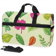 Maolong Fresh Color Leaf Plants Travel Duffel Bag for Men Women Large Weekender Bag Carry-on Luggage Tote Overnight Bag