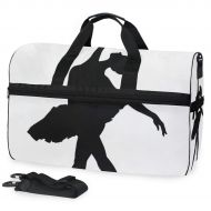 Maolong Black White Noble Dancer Travel Duffel Bag for Men Women Large Weekender Bag Carry-on Luggage Tote Overnight Bag