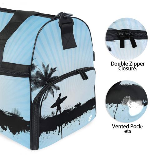  Maolong Black White Noble Dancer Travel Duffel Bag for Men Women Large Weekender Bag Carry-on Luggage Tote Overnight Bag