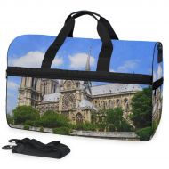 Maolong Notre Dame De Paris Buiding Travel Duffel Bag for Men Women Large Weekender Bag Carry-on Luggage Tote Overnight Bag