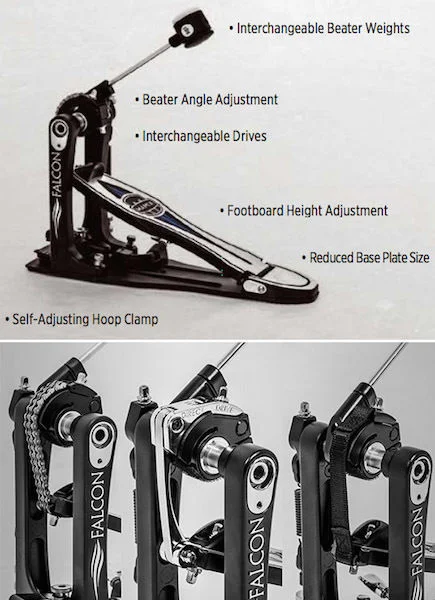  Mapex Falcon Chain-Drive Bass Drum Pedal - Double - Left Lead