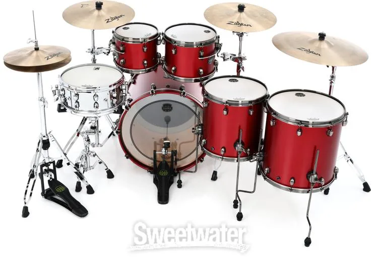  Mapex Saturn Evolution Workhorse 5-piece Shell Pack - Birch & Walnut - Tuscan Red