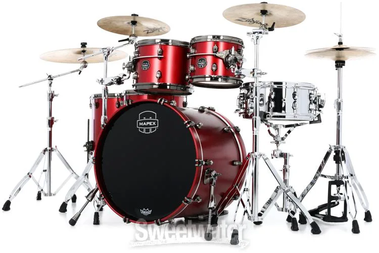  Mapex Saturn Evolution Workhorse 5-piece Shell Pack - Birch & Walnut - Tuscan Red