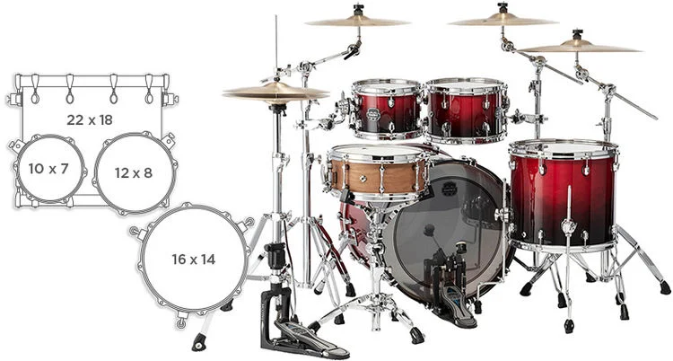  Mapex Saturn 4-piece Rock Shell Pack - Aqua Fade