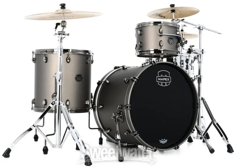  Mapex Saturn Evolution Organic Rock 3-piece Shell Pack - Hybrid - Gun Metal Grey