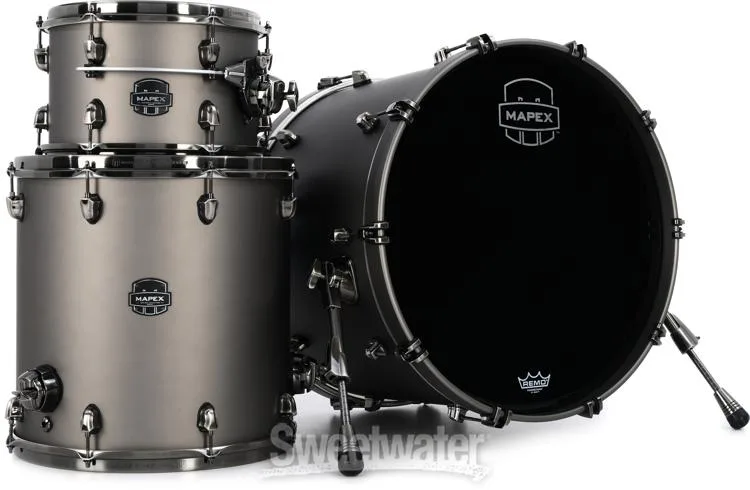  Mapex Saturn Evolution Organic Rock 3-piece Shell Pack - Hybrid - Gun Metal Grey