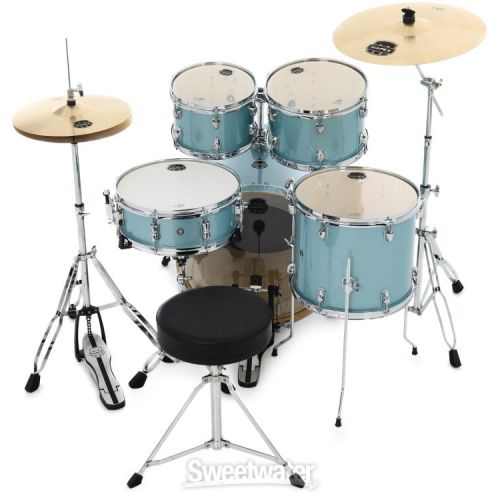  Mapex Venus 5-piece Fusion Complete Drum Set - Aqua Blue Sparkle