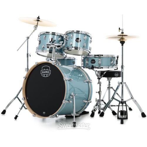  Mapex Venus 5-piece Fusion Complete Drum Set - Aqua Blue Sparkle