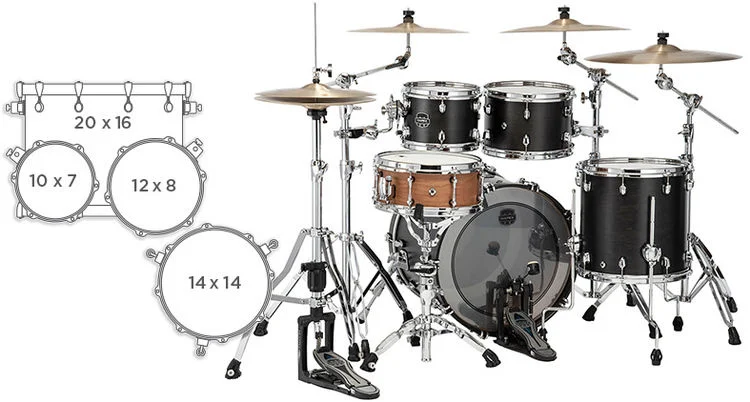  Mapex Saturn 4-piece Fusion Shell Pack - Satin Black